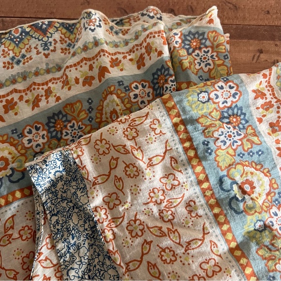 Bohemian Peasant Top Flowy colorful blouse in earth-tones. size 1 Boho - Picture 9 of 9